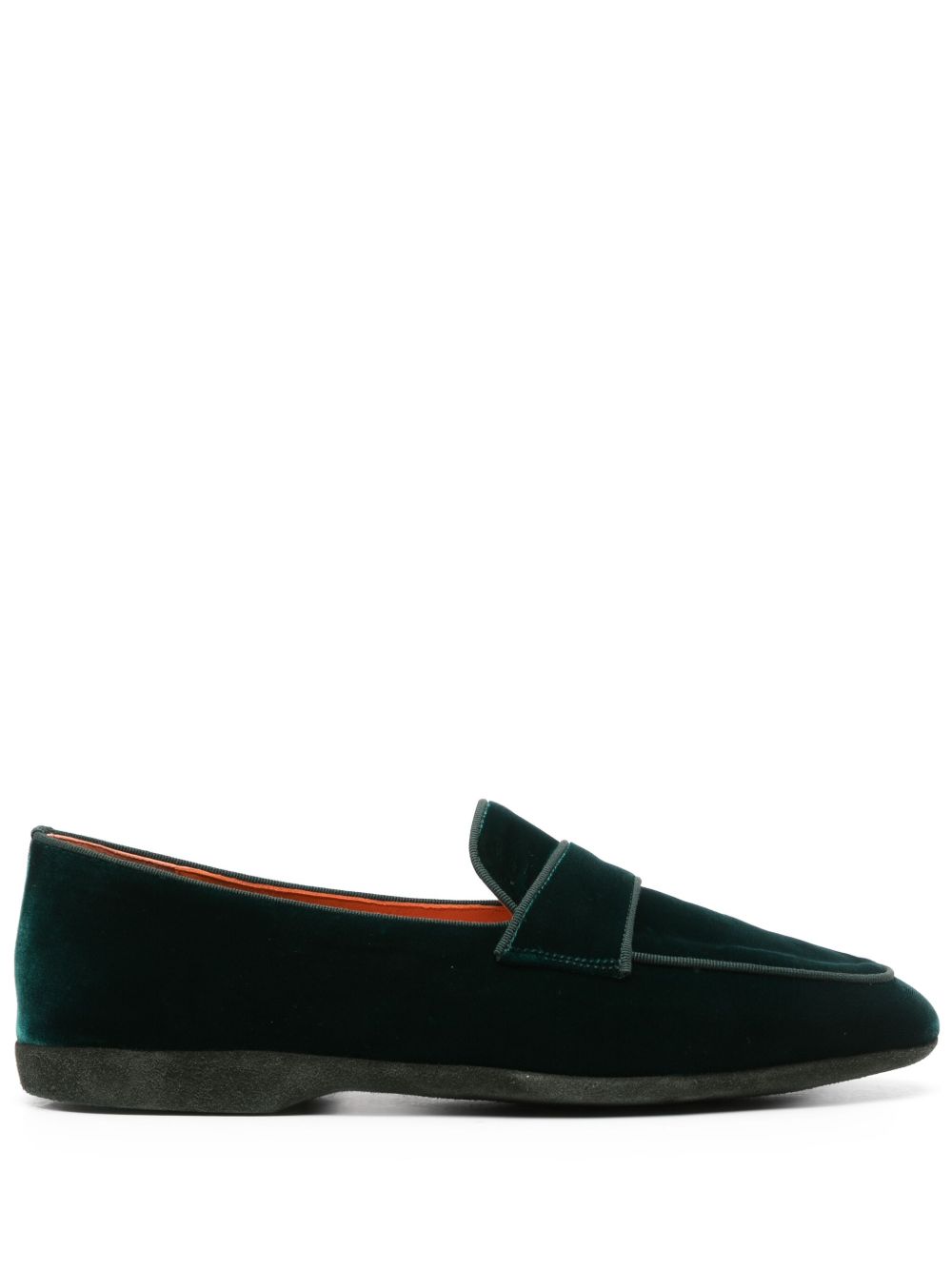 Santoni 套穿式丝绒拖鞋 - 绿色