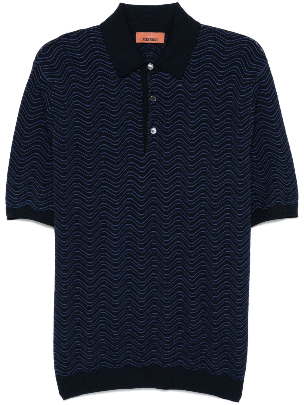 Missoni 波浪图案polo衫 - 蓝色