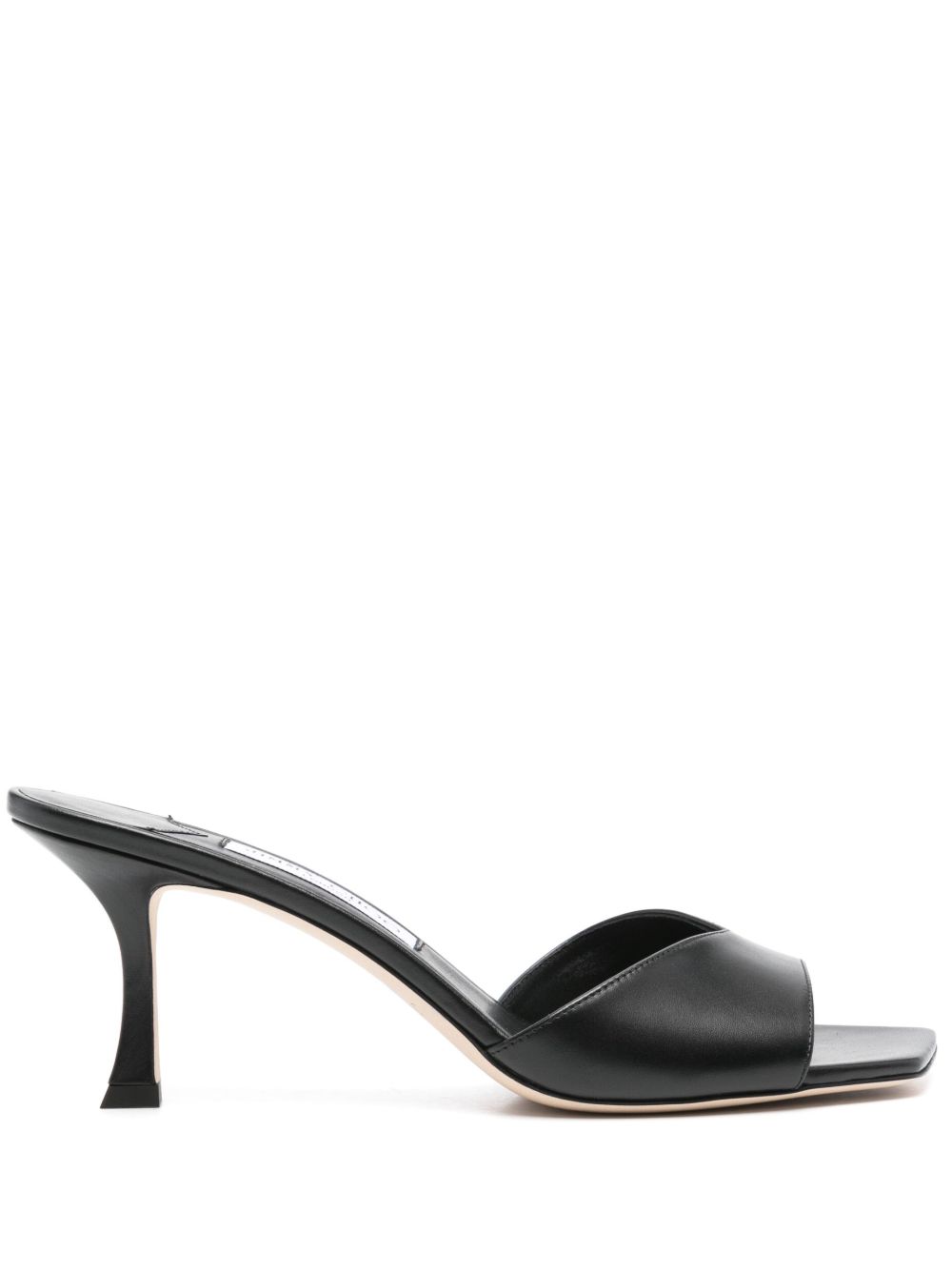 Jimmy Choo Skye 皮质中跟穆勒鞋 - 黑色