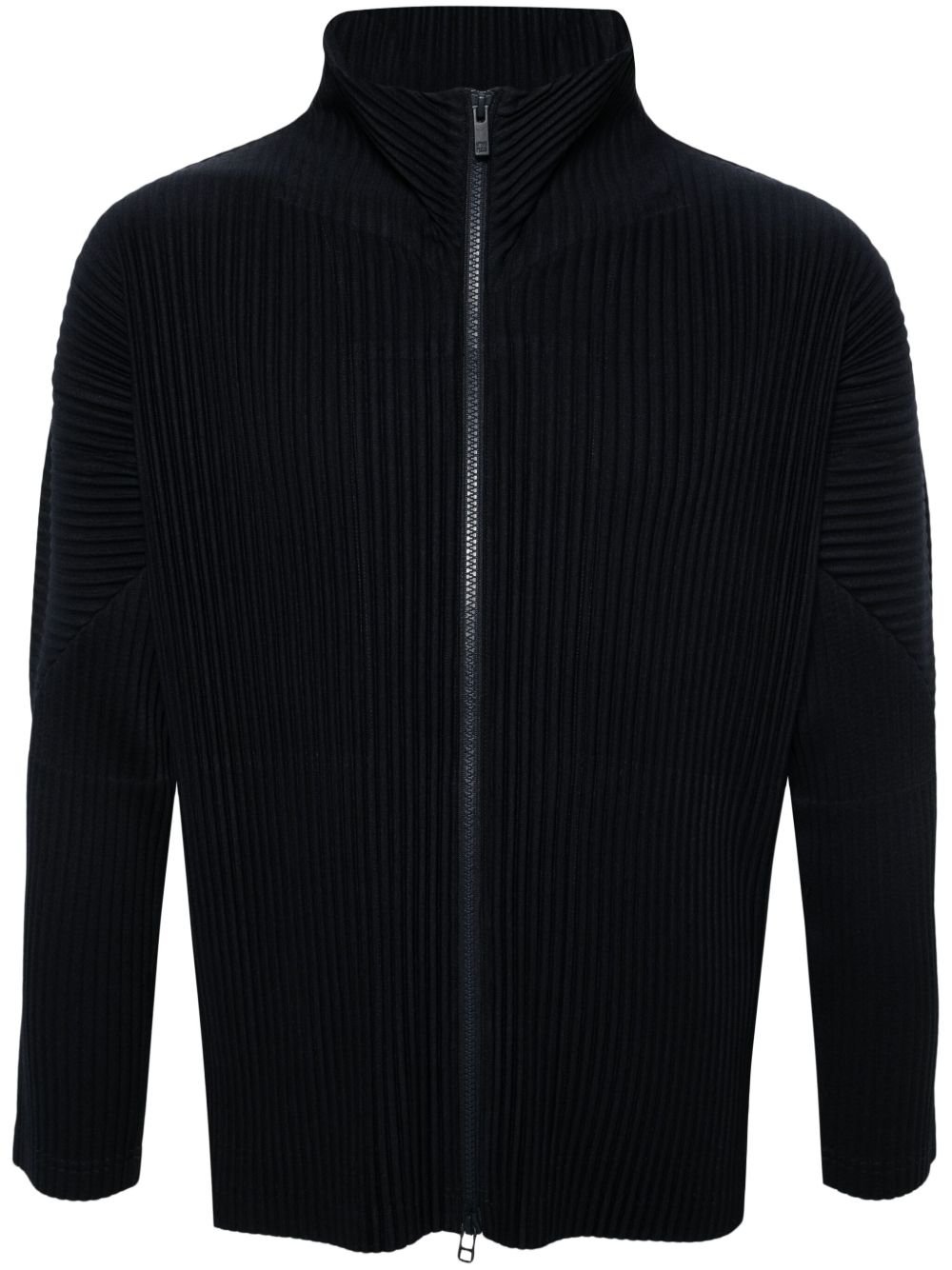 Homme Plissé Issey Miyake 拉链细褶夹克 - 蓝色