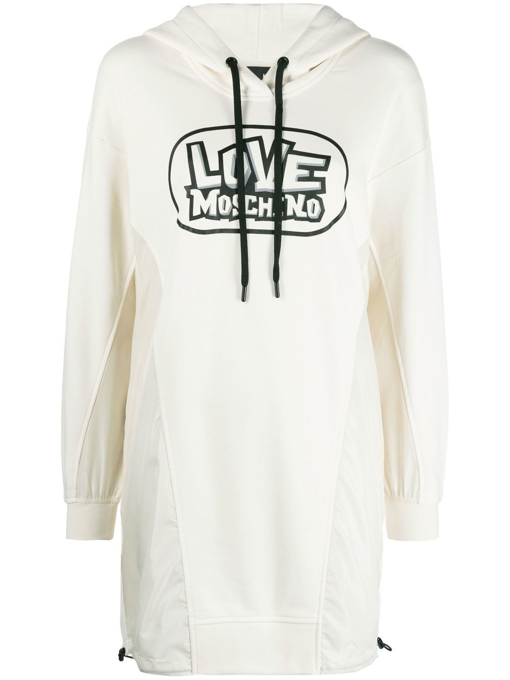 Love Moschino 莫斯奇诺 logo印花连帽连衣裙 - 白色
