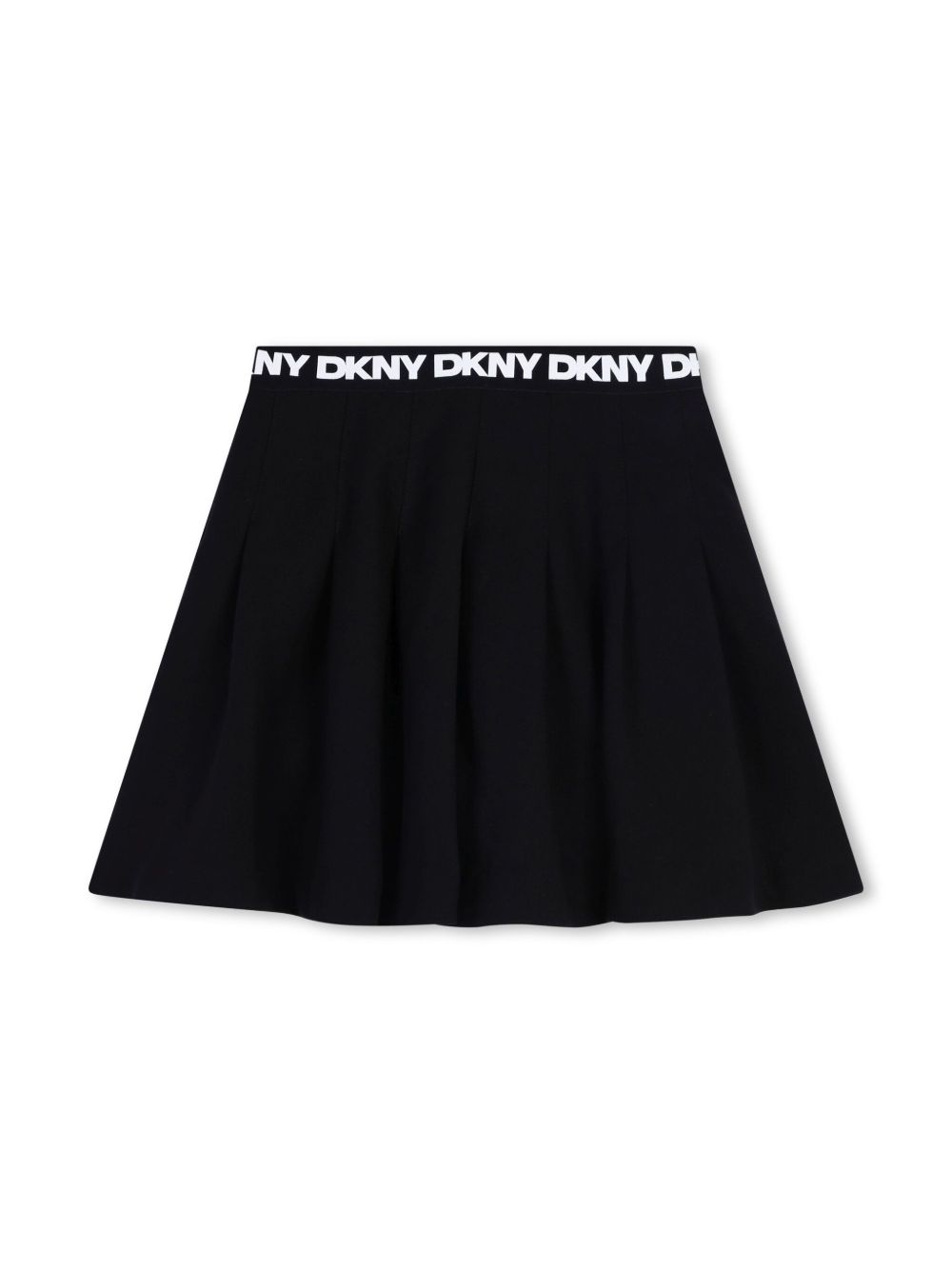 Dkny Kids logo腰边A字迷你半身裙 - 黑色