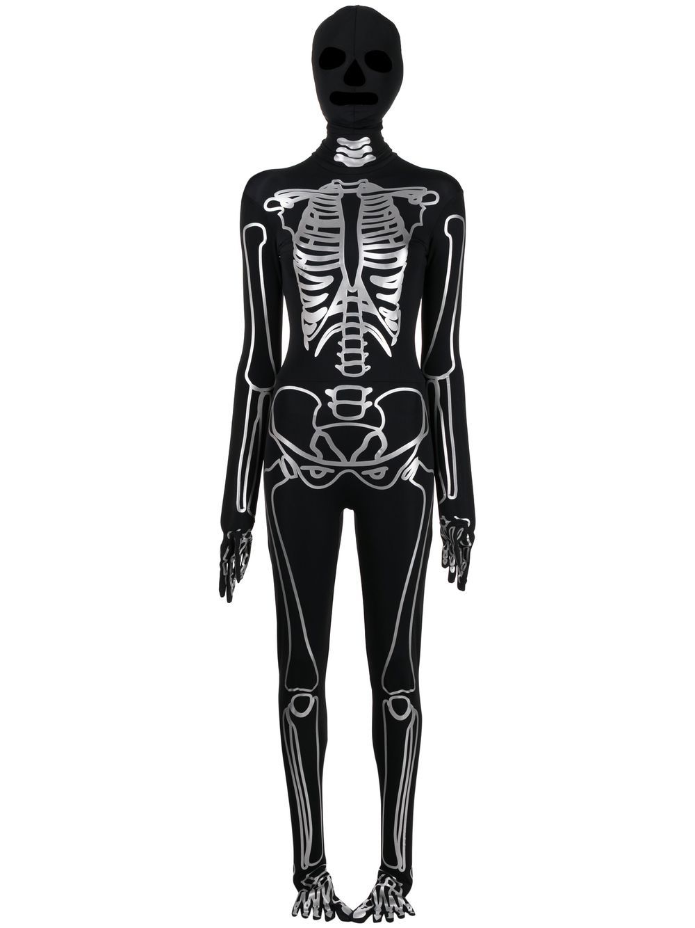 Natasha Zinko Skeleton 万圣节连体长裤 - 黑色
