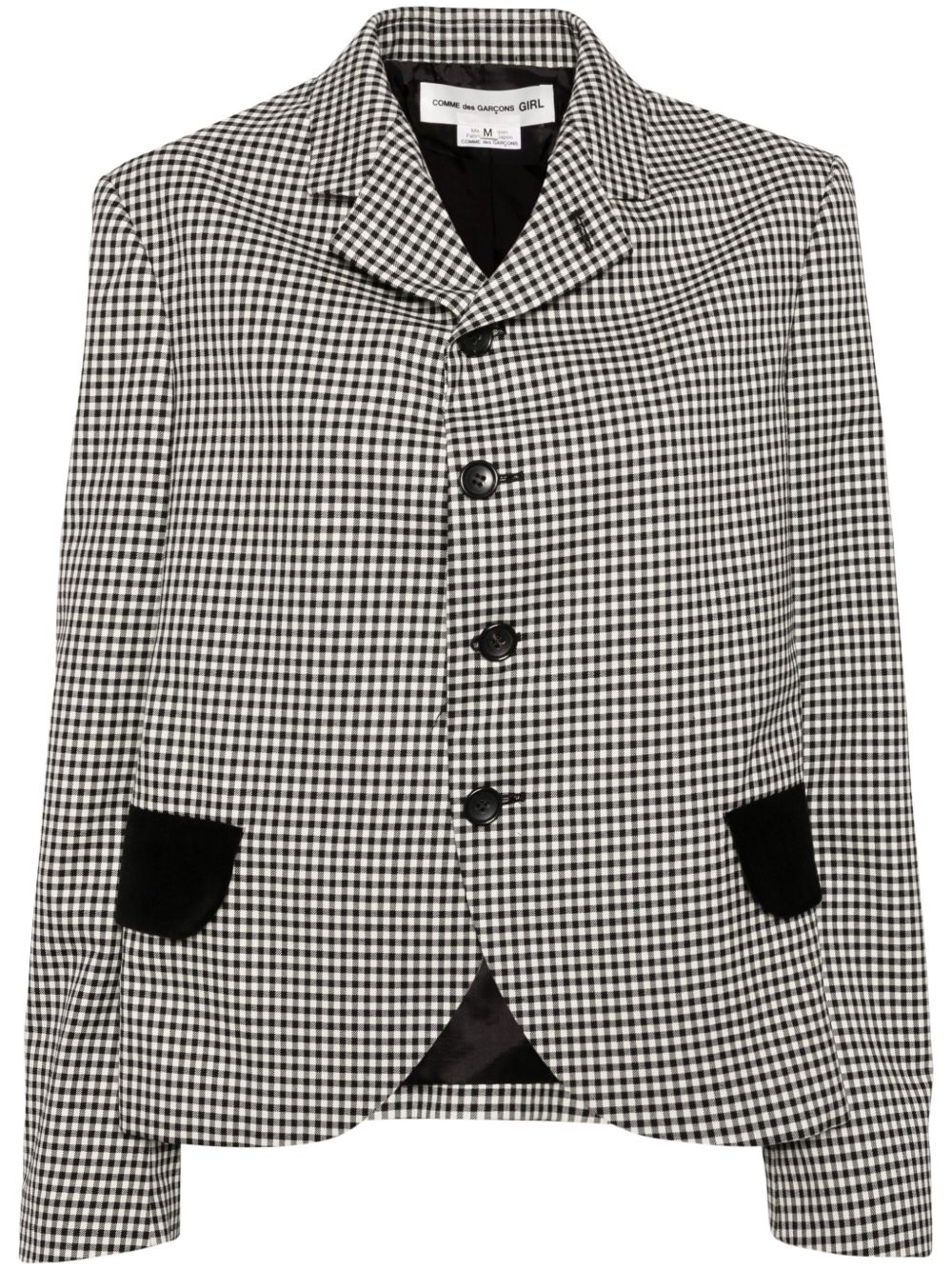 Comme Des Garçons Girl 格纹西装夹克 - 黑色