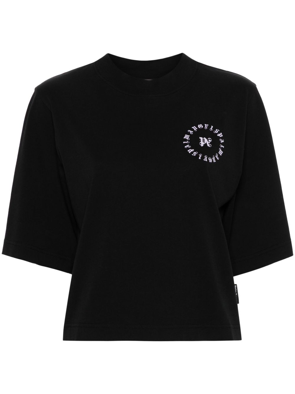Palm Angels logo印花短款T恤 - 黑色