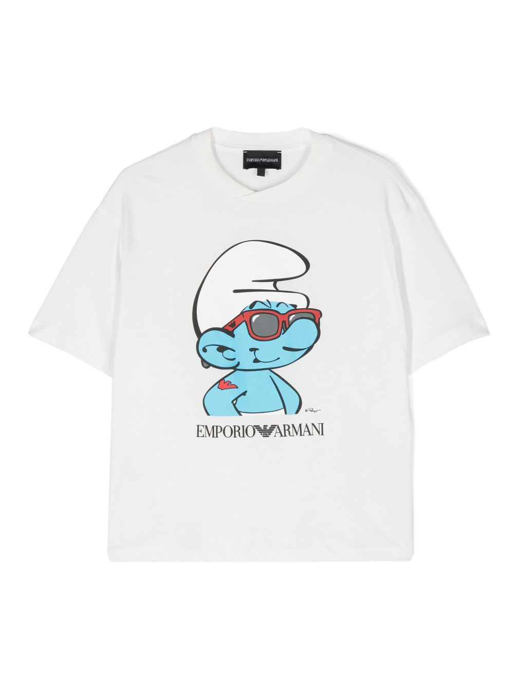 Emporio Armani Kids x Smurfs 棉T恤 - 白色