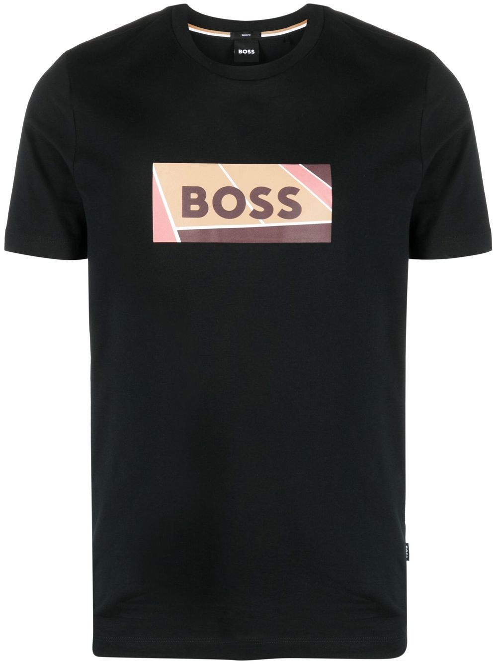 BOSS logo印花T恤 - 黑色