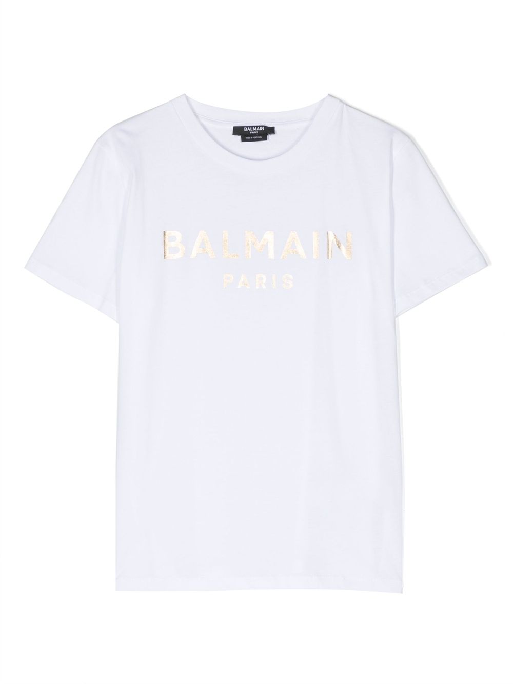 Balmain Kids logo印花棉T恤 - 白色