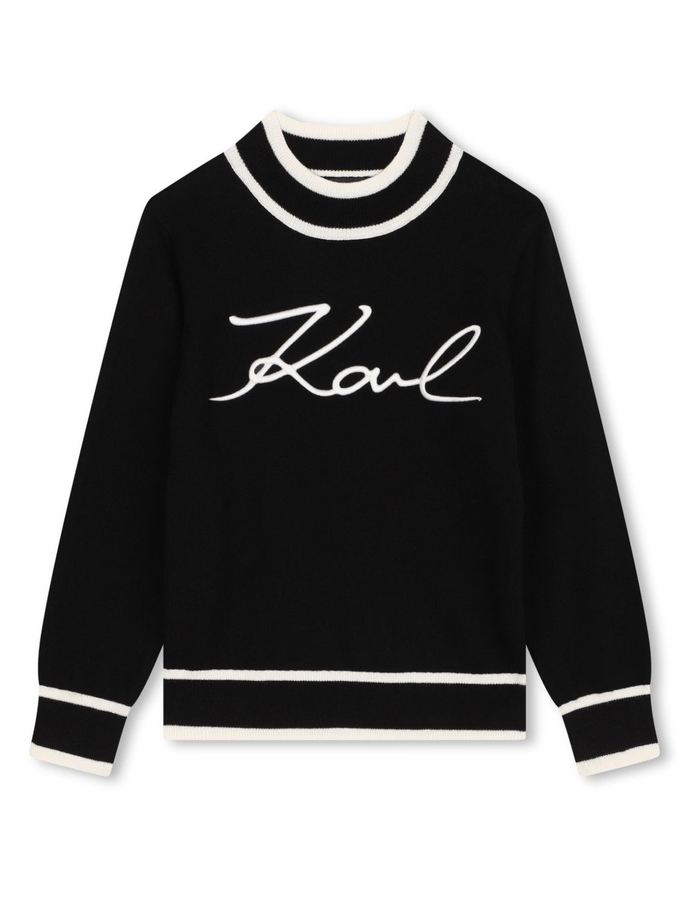 Karl Lagerfeld Kids Signature 高领毛衣 - 黑色