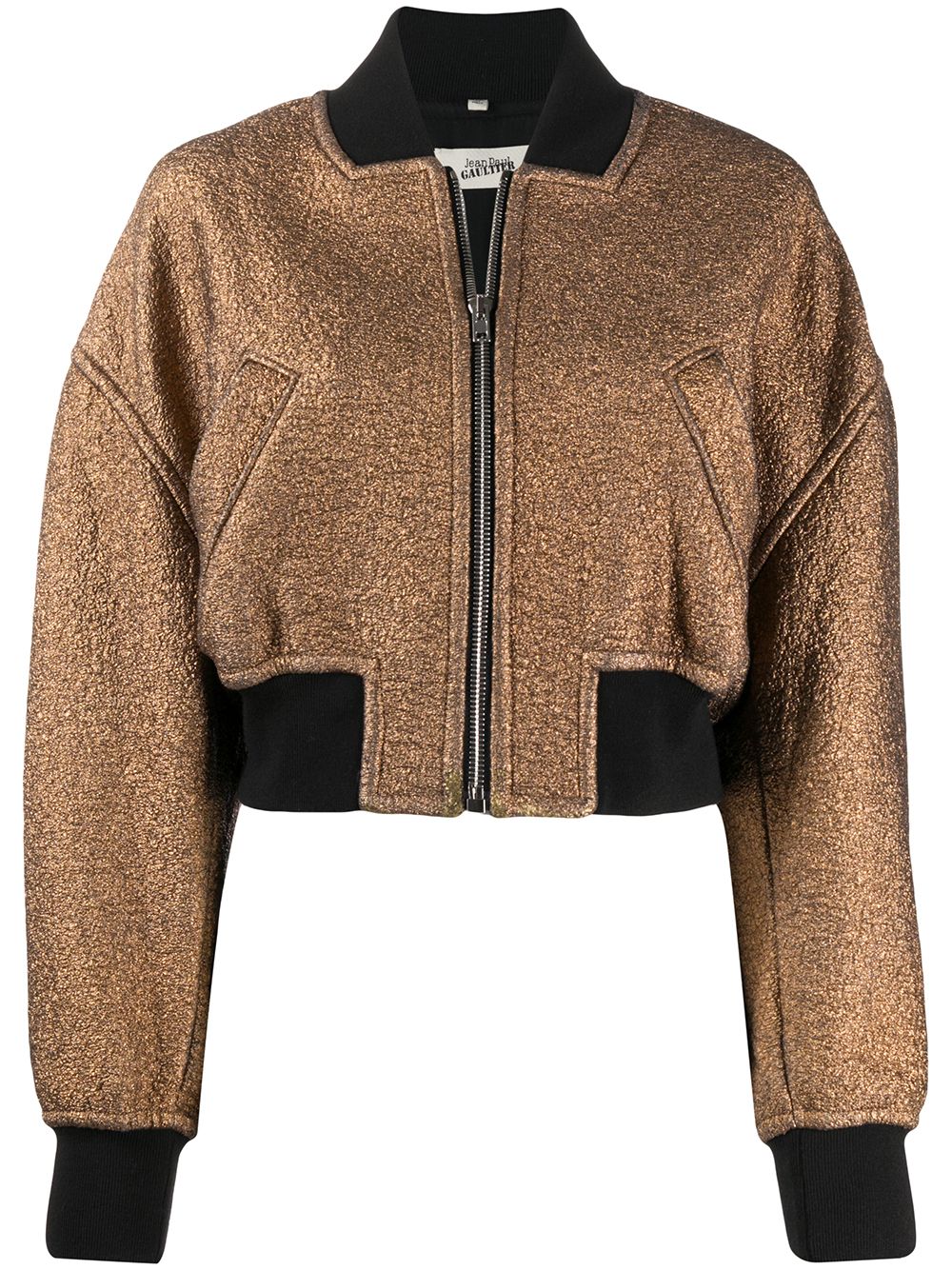 Jean Paul Gaultier Pre-Owned 金属感飞行员夹克 - 金色