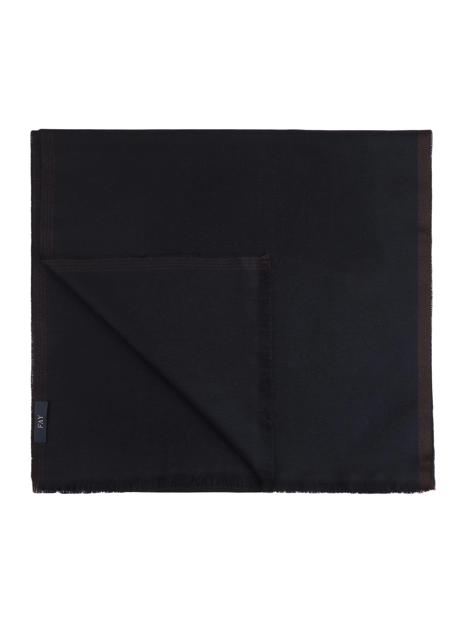 Fay Scarf In Blue Pure Wool