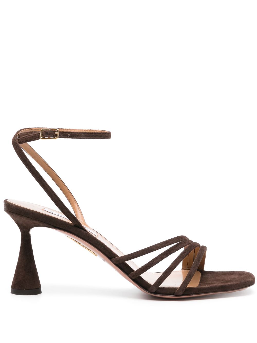 Aquazzura Latour 绒面皮高跟凉鞋 - 褐色