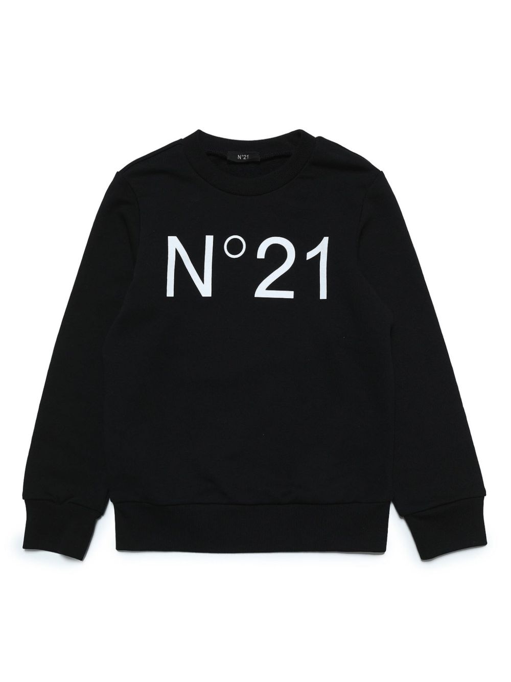 Nº21 Kids logo印花棉卫衣 - 黑色