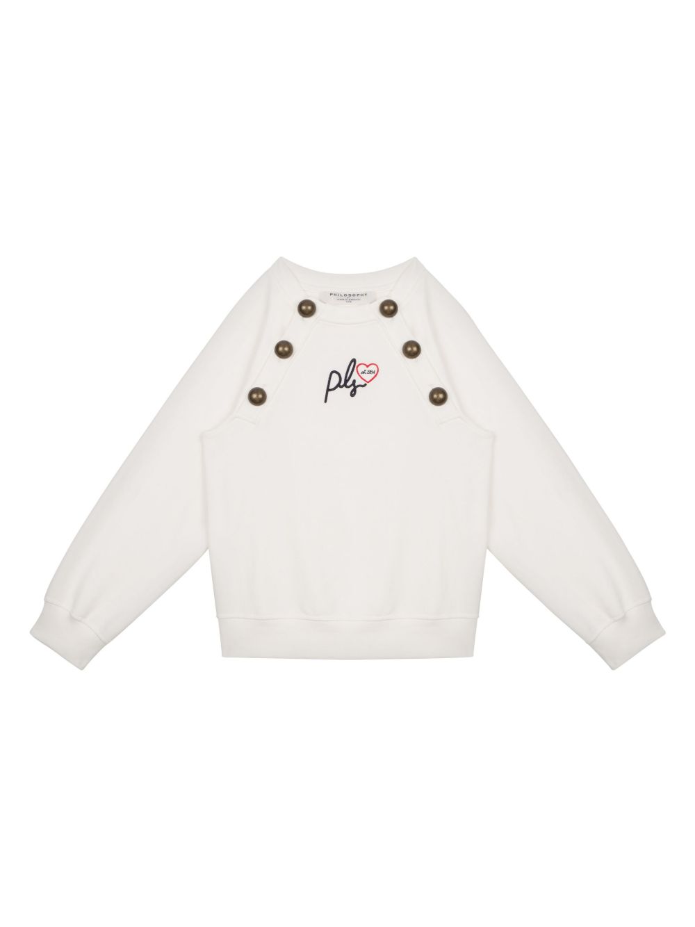 Philosophy Di Lorenzo Serafini Kids logo刺绣卫衣 - 白色