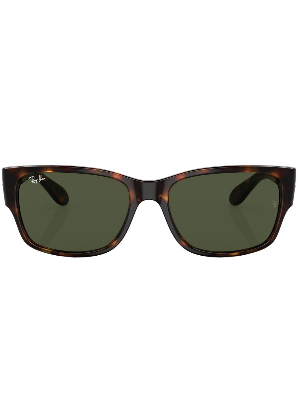 Ray-Ban 玳瑁纹效果长方形框太阳眼镜 - 绿色