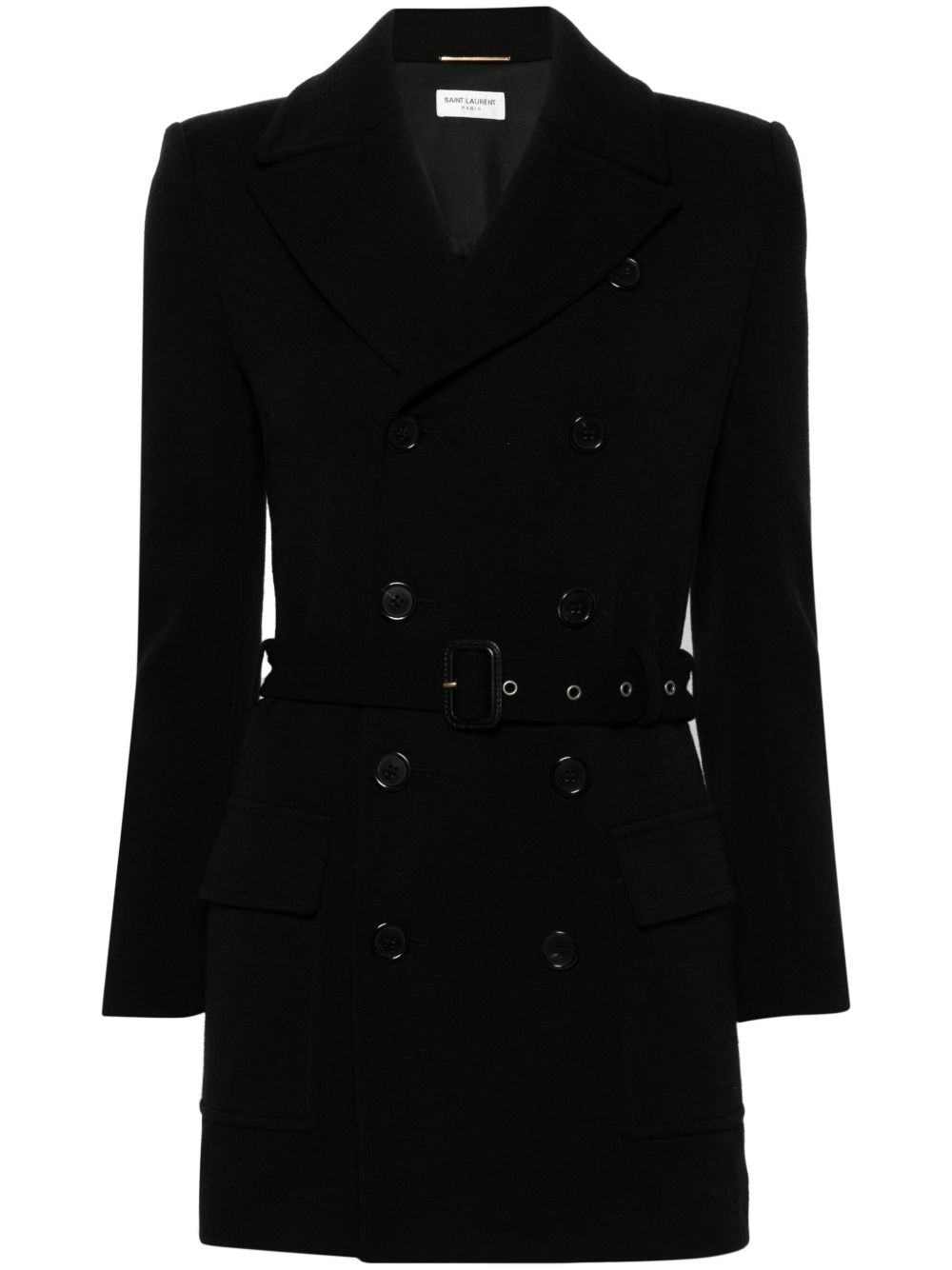 Saint Laurent Saharienne 梯形翻领西装夹克 - 黑色