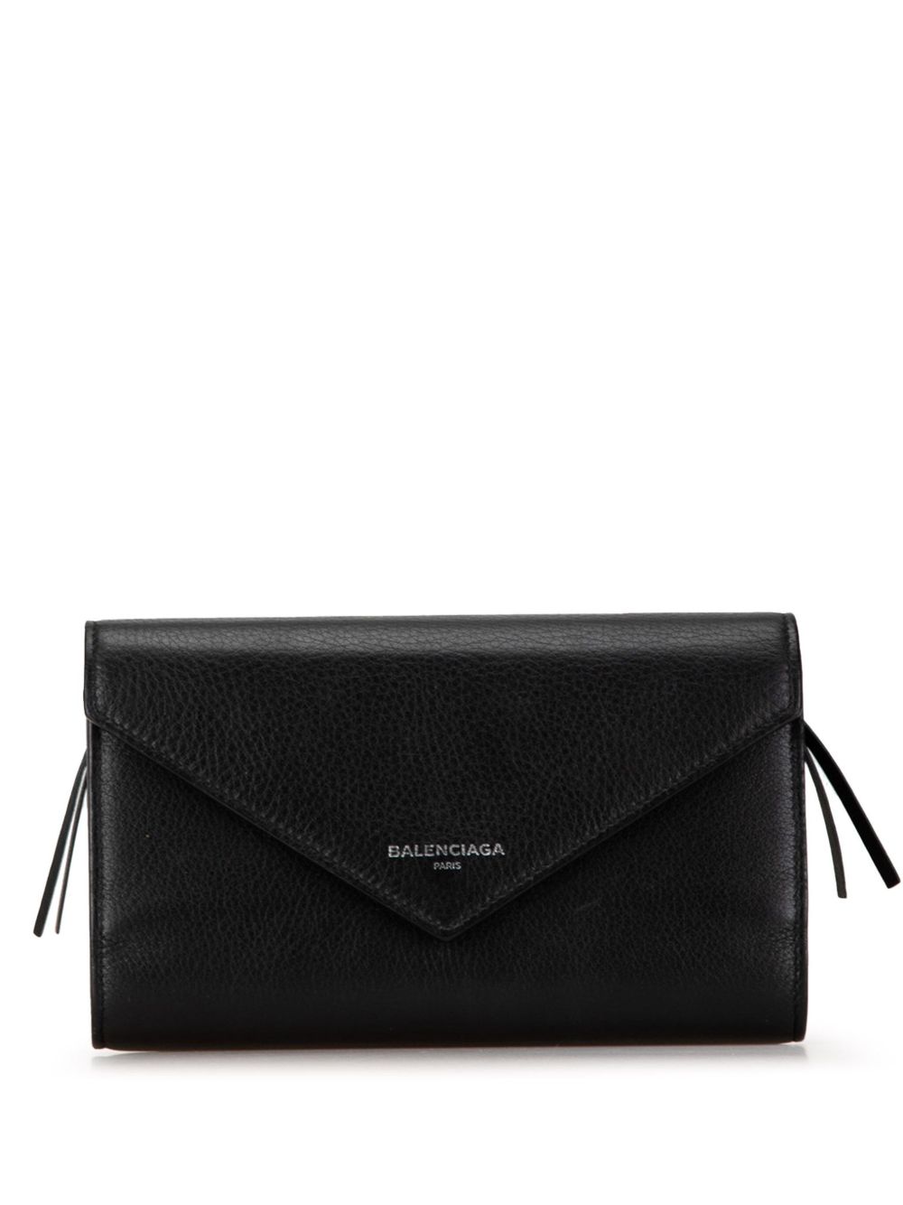Balenciaga Pre-Owned Papier 皮质环绕式拉链长款钱包（2000年代典藏款） - 黑色