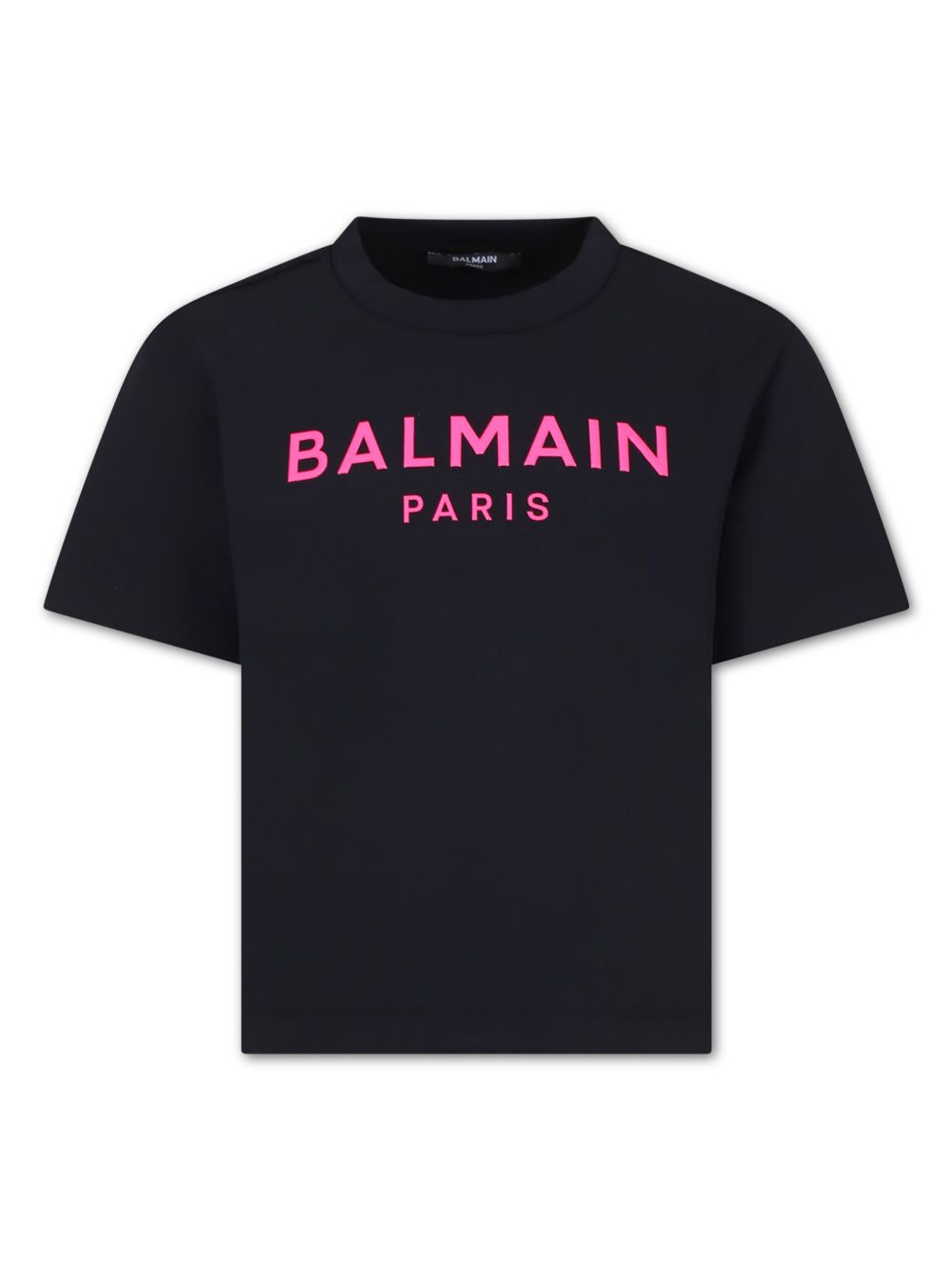Balmain Kids logo印花抓绒T恤 - 黑色