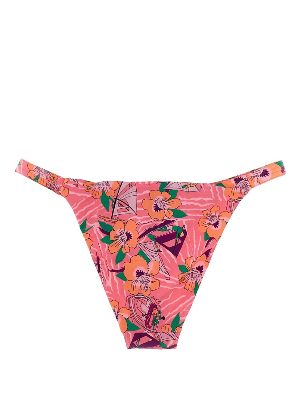 Love Stories floral-print bikini bottoms - 粉色