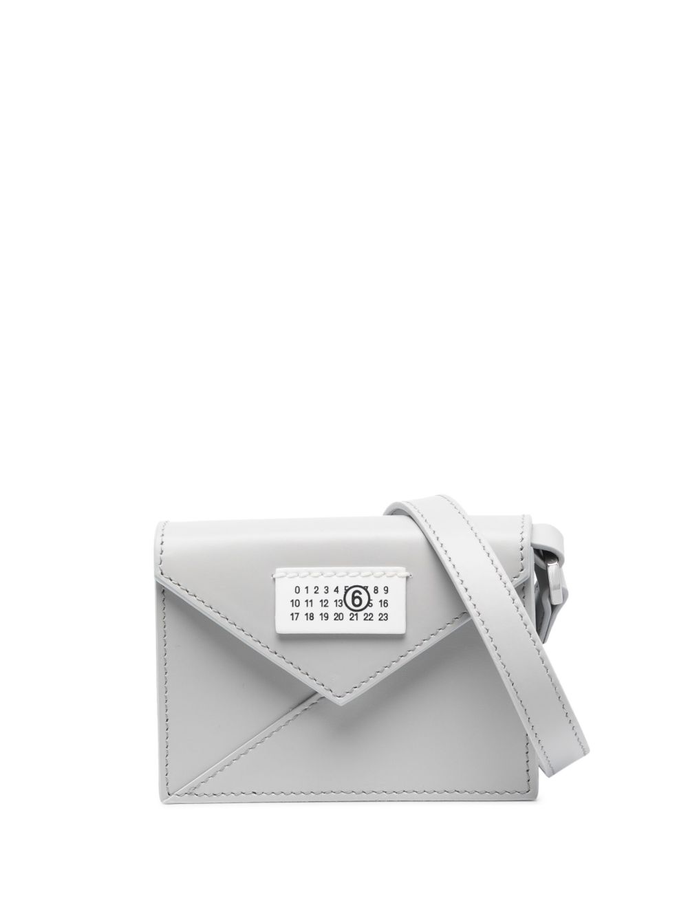 MM6 Maison Margiela 皮质迷你斜挎包 - 灰色