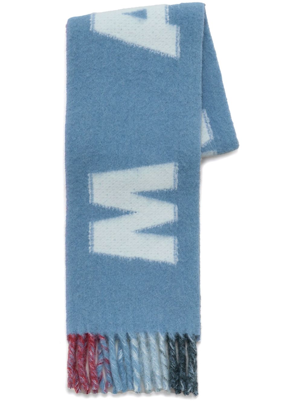 Marni logo围巾 - 蓝色