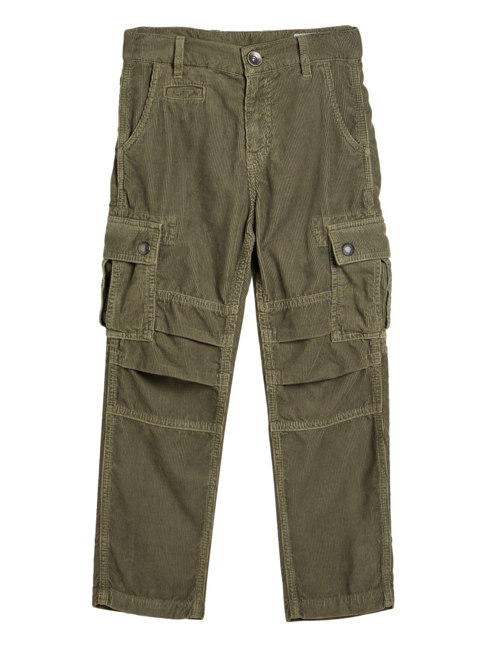 Brunello Cucinelli Kids 灯芯绒工装裤 - 绿色