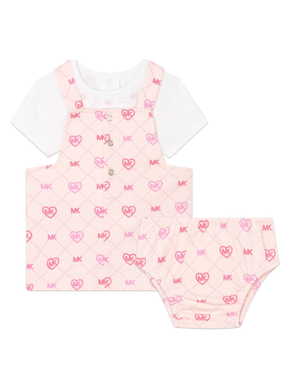 Michael Kors Kids 经典logo印花棉连衣裙 - 粉色