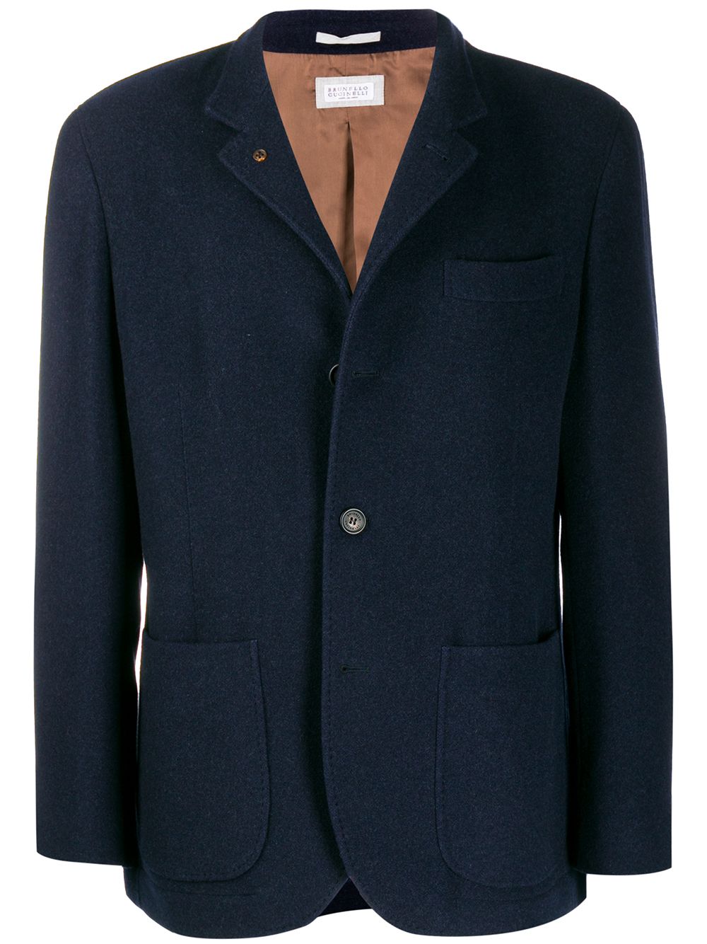 Brunello Cucinelli 单排扣西装夹克 - 蓝色