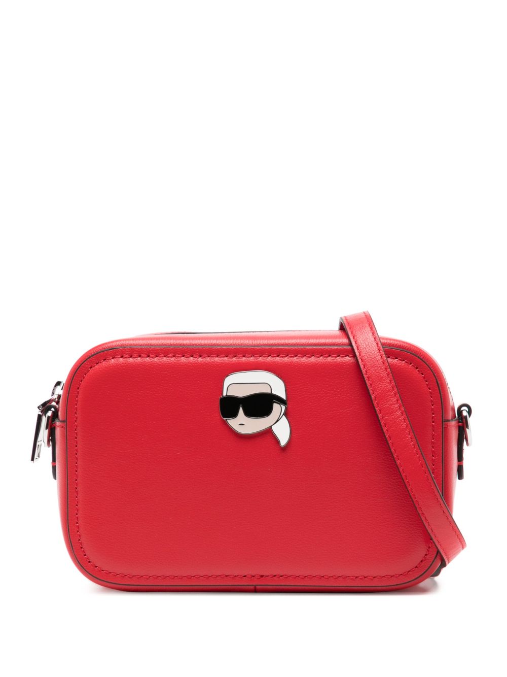 Karl Lagerfeld K/Ikonik 2 皮质斜挎包 - 红色