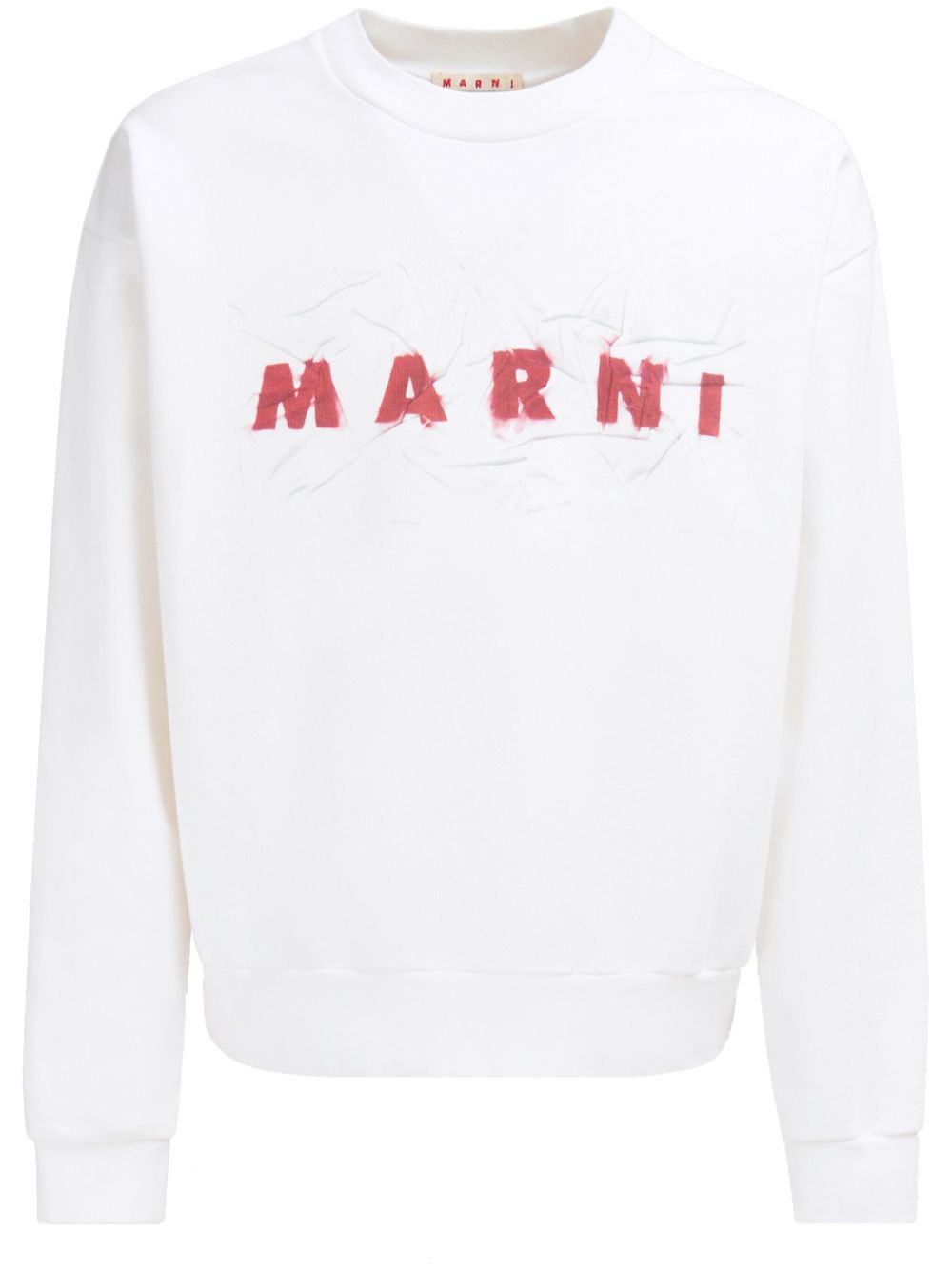 Marni logo印花棉卫衣 - 白色