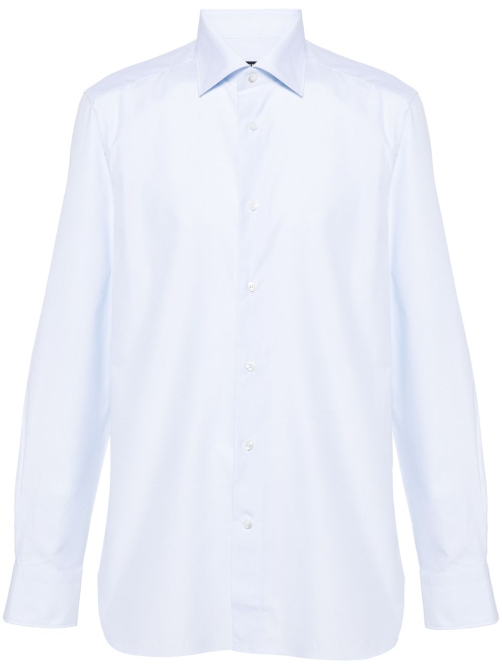 Zegna 迷你格纹衬衫 - 蓝色