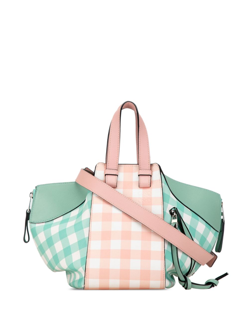 Loewe Pre-Owned Hammock Gingham 小号斜挎包（2018年典藏款） - 粉色