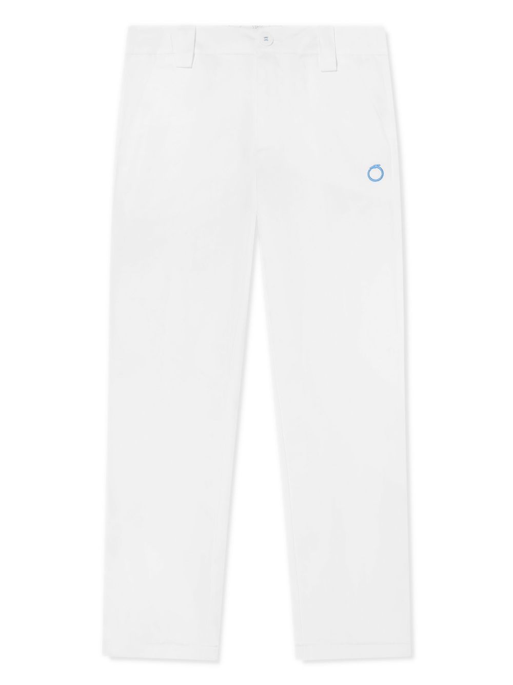 TRUSSARDI JUNIOR logo刺绣棉长裤 - 白色