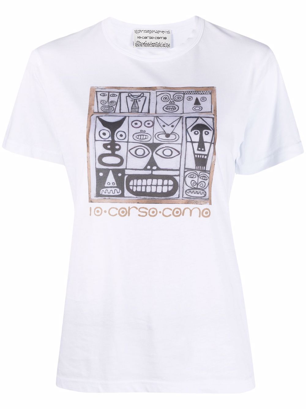 10 CORSO COMO Faces 印花T恤 - 白色