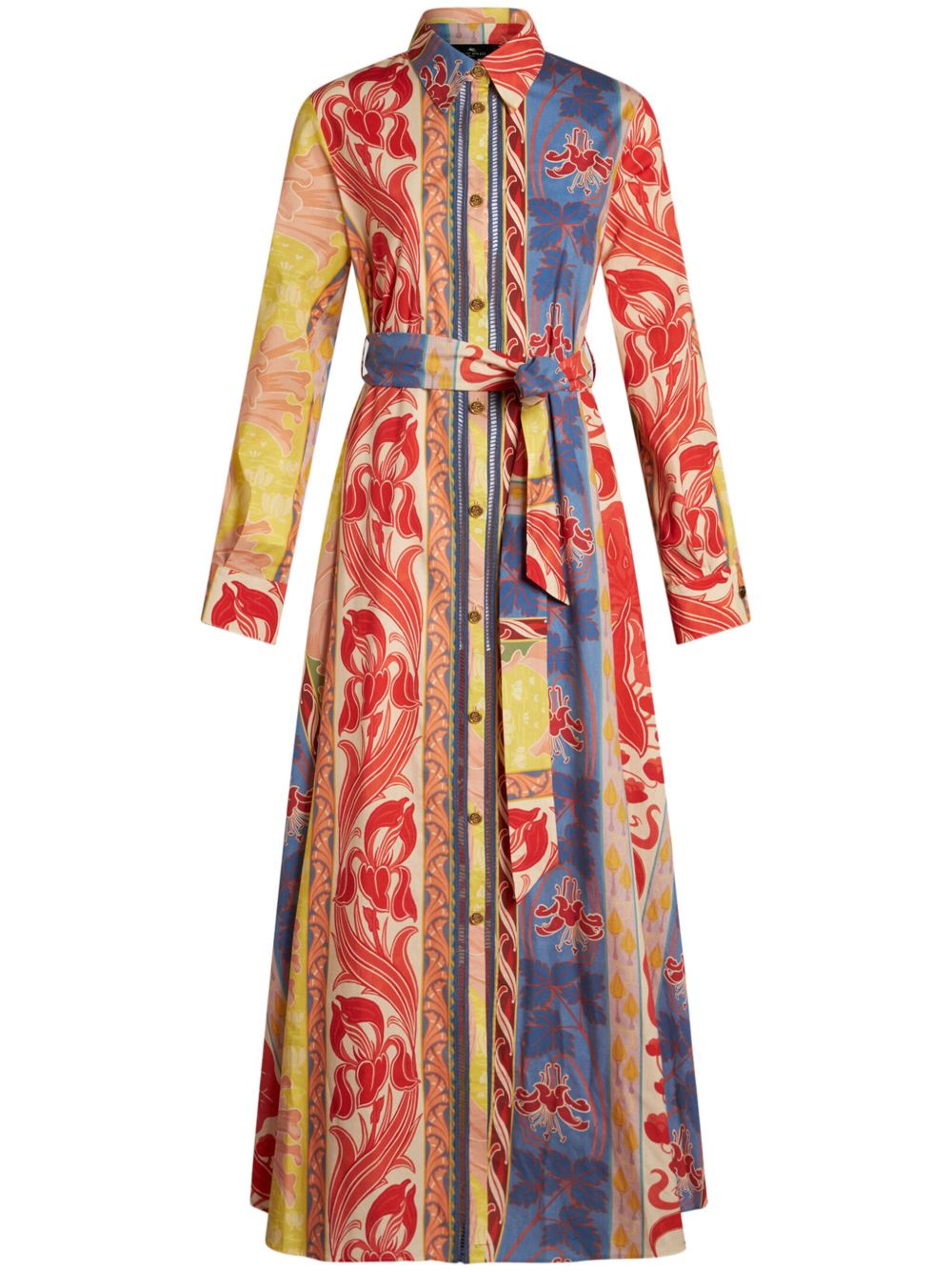 ETRO Summer 棉混纺衬衫裙 - 红色
