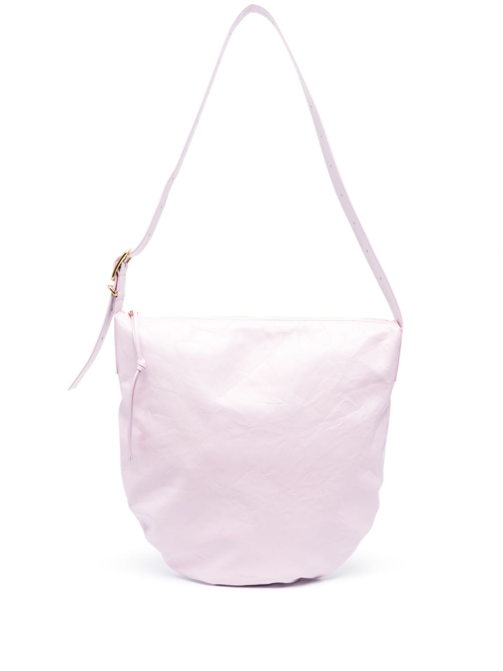 Jil Sander 中号褶皱皮质单肩包 - 粉色