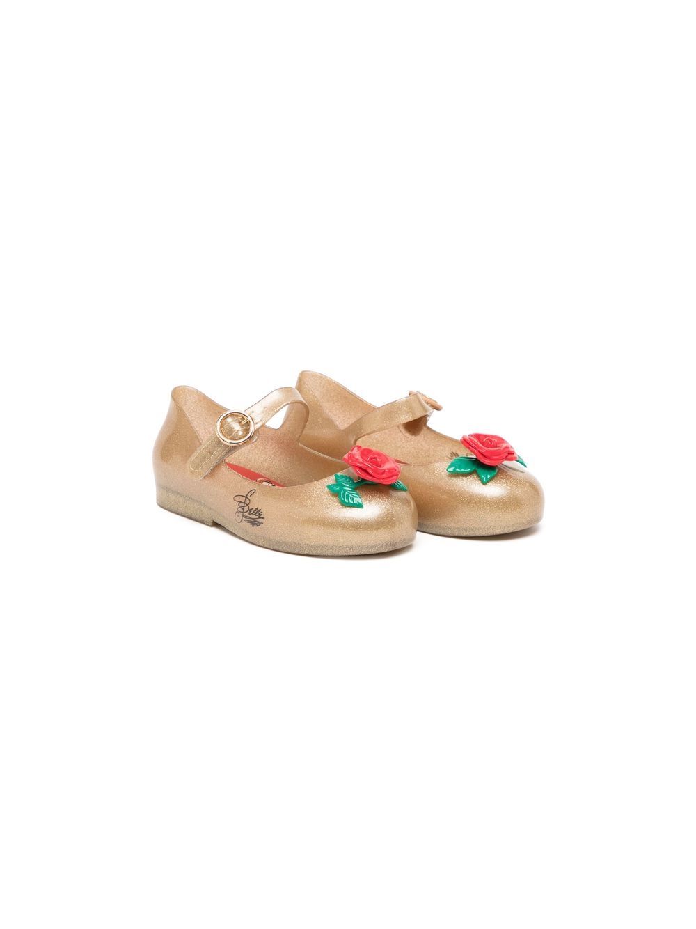 Mini Melissa Disney Princess 芭蕾平底鞋 - 金色