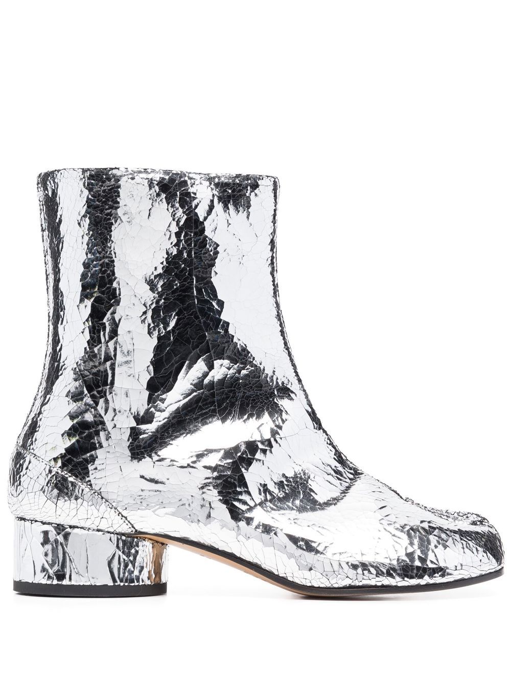 Maison Margiela Tabi 镜面效果低跟及踝靴 - 灰色
