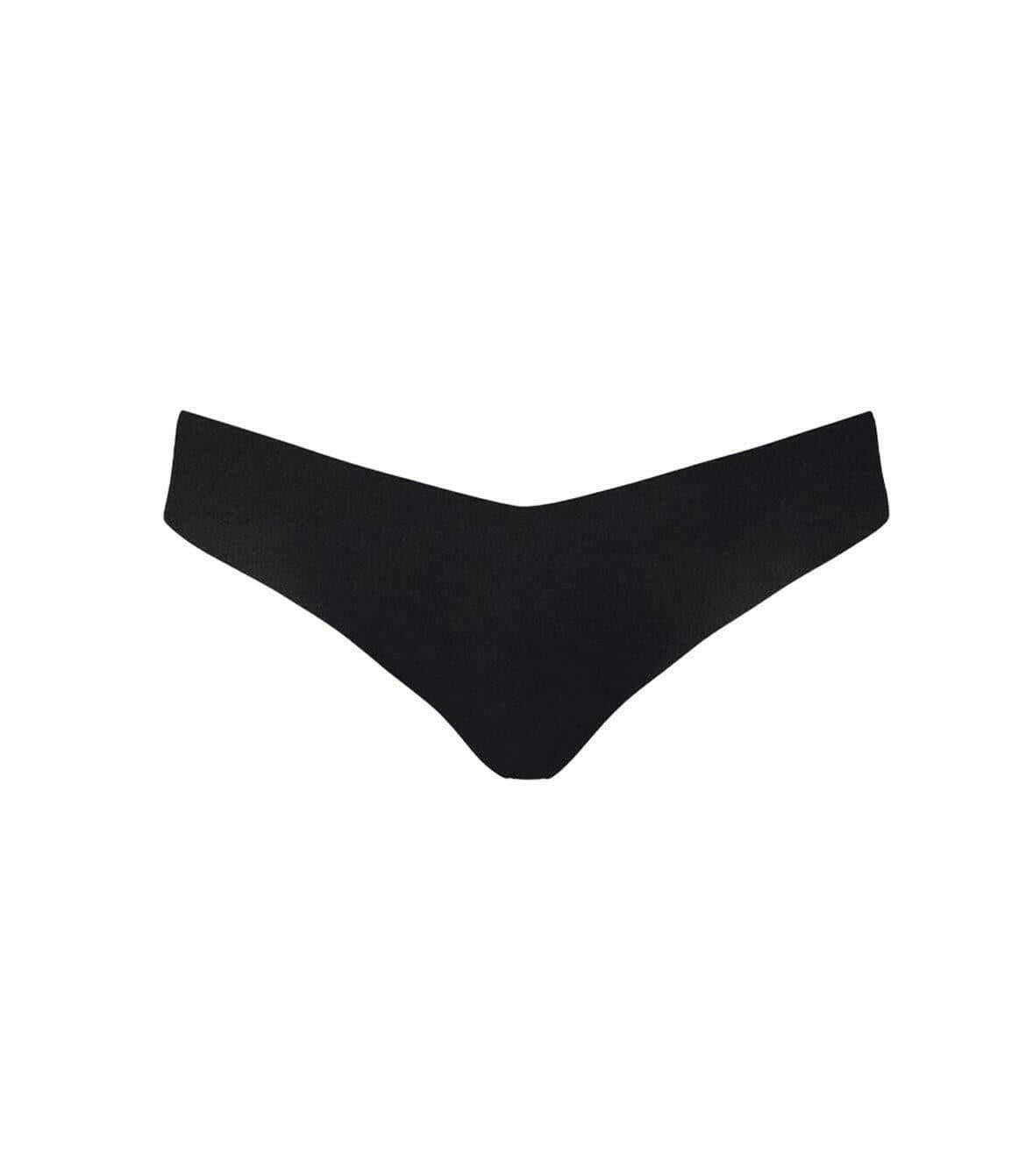 Classic Solid Black Thong