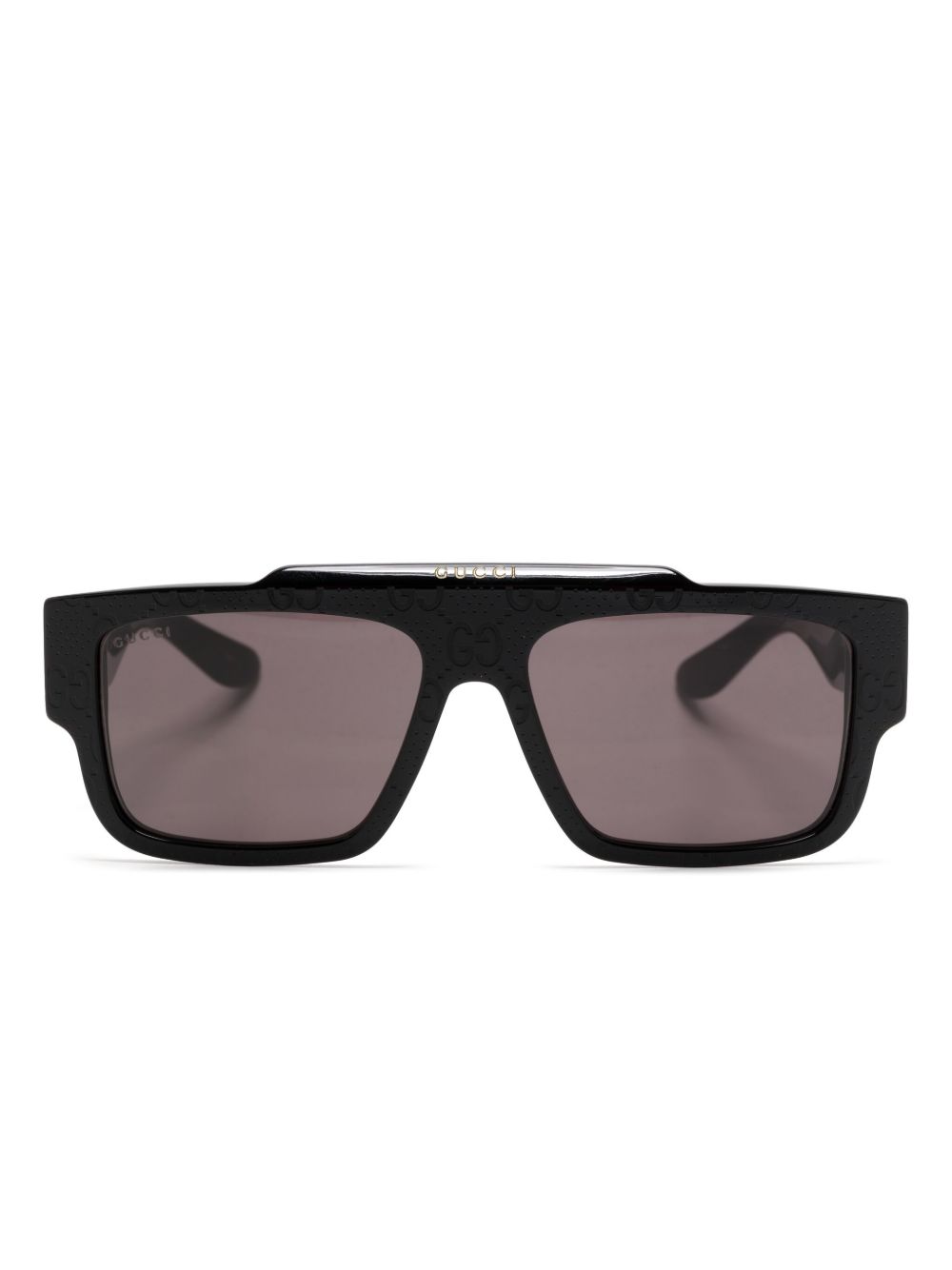 Gucci Eyewear Guccissima 方形镜框太阳眼镜 - 黑色
