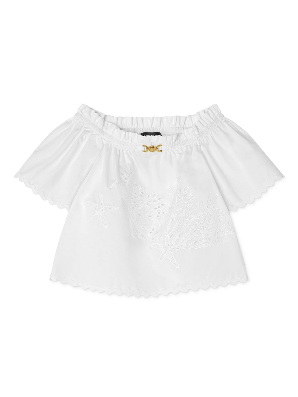 Versace Kids Medusa ‘95 马德拉刺绣罩衫 - 白色