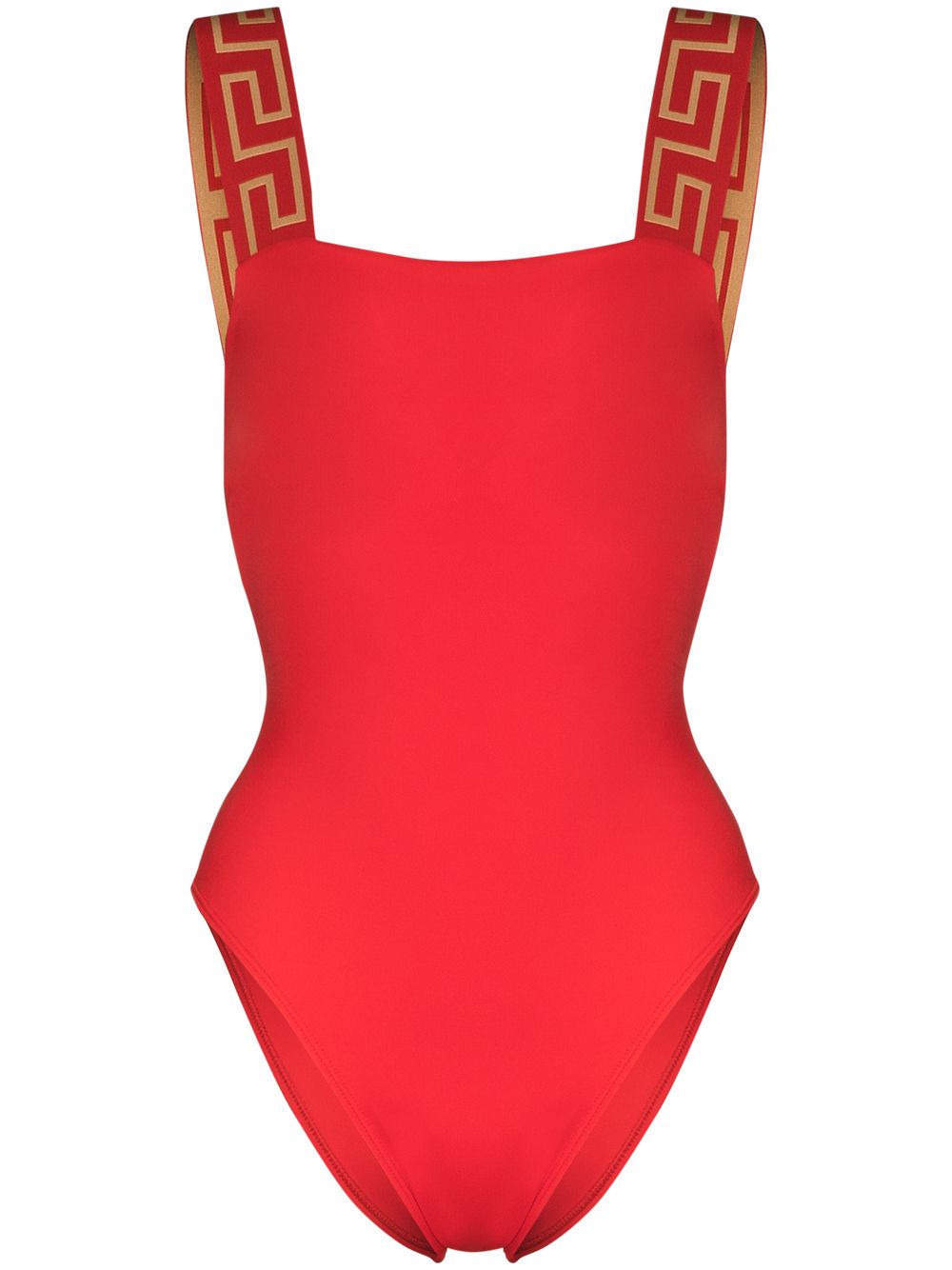 Versace Greca Border 连体泳衣 - 红色