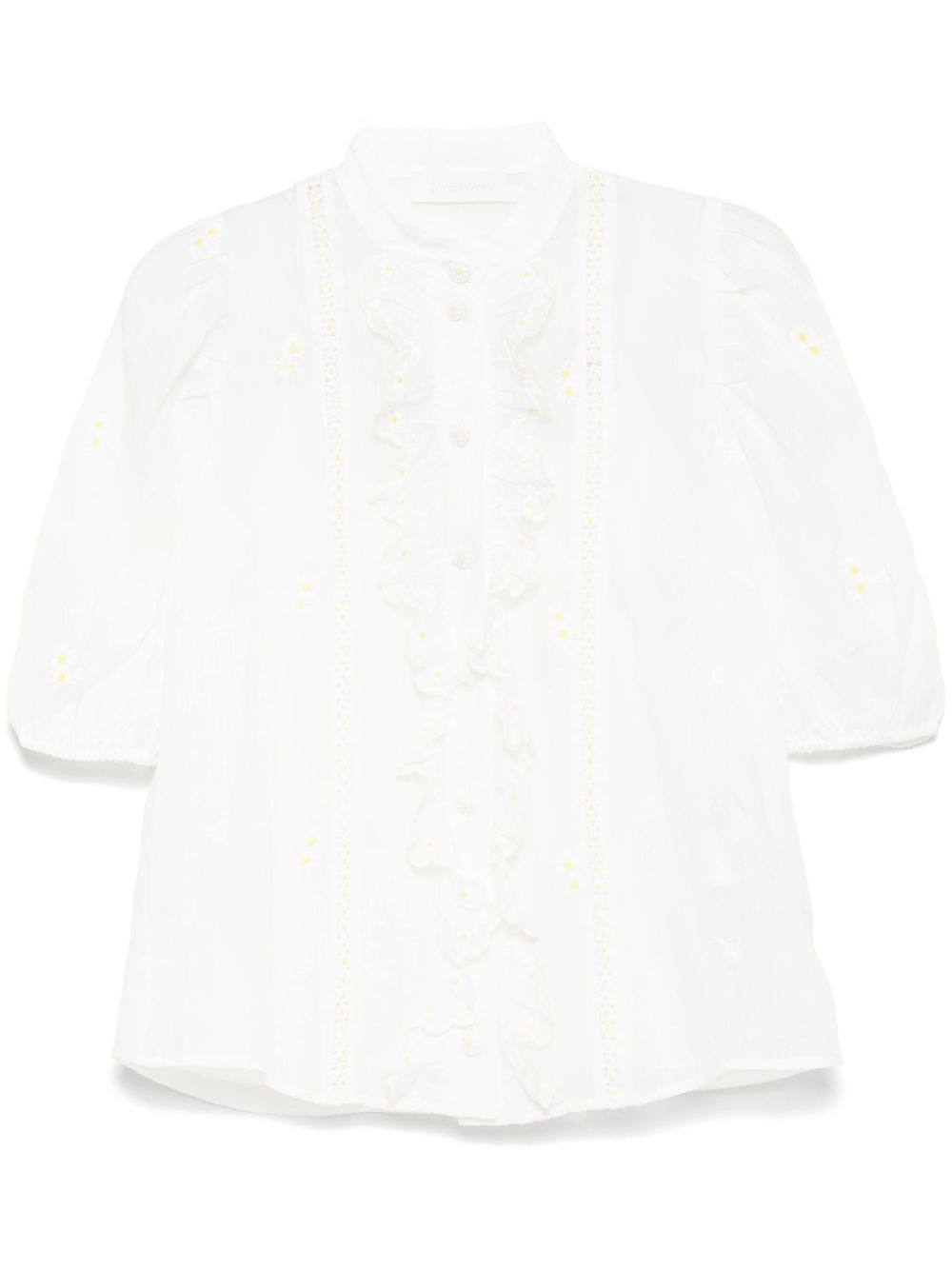 ZIMMERMANN Acacia 刺绣罩衫 - 白色