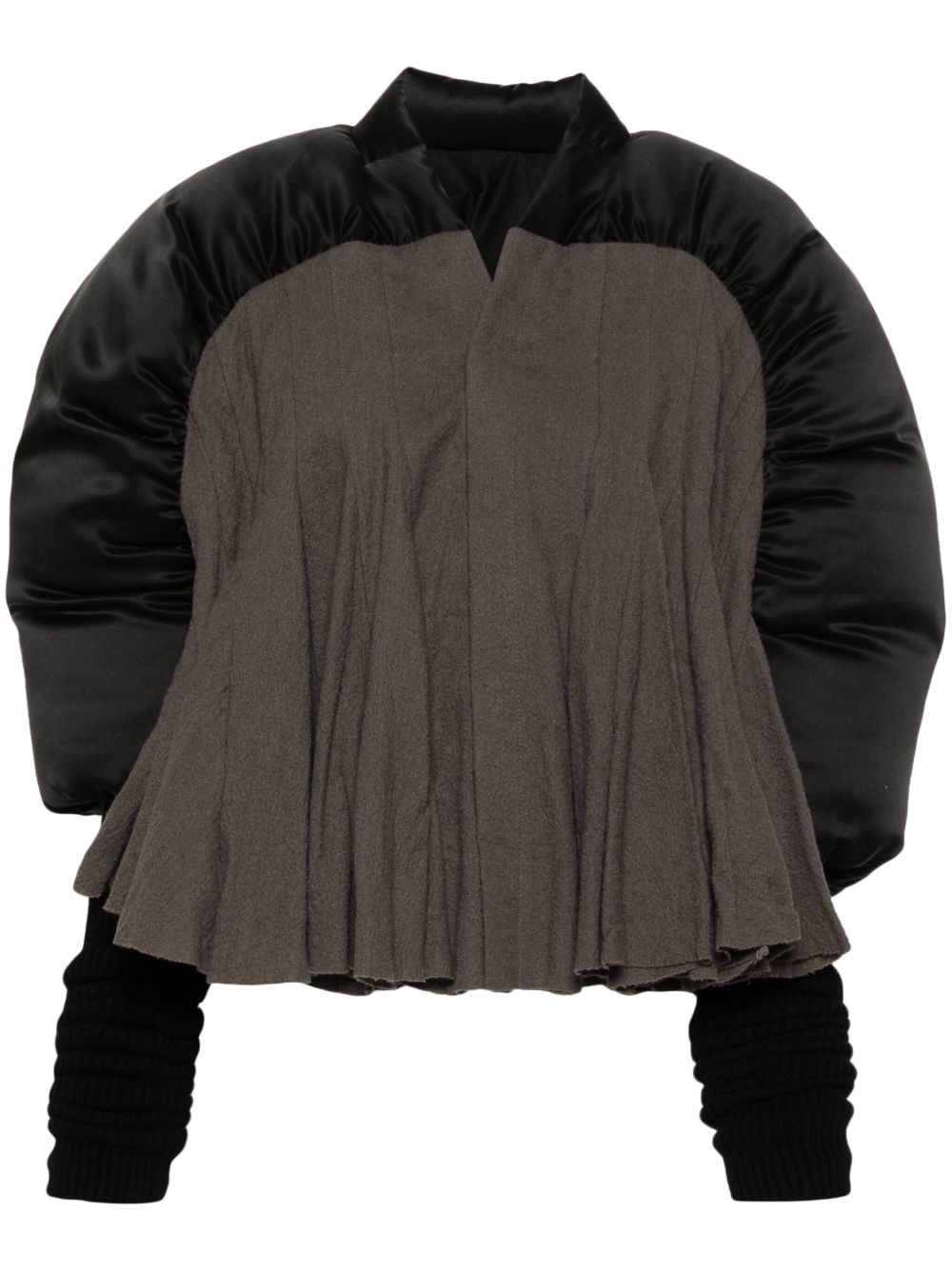 Rick Owens Duvetessa 拼接填充夹克 - 黑色