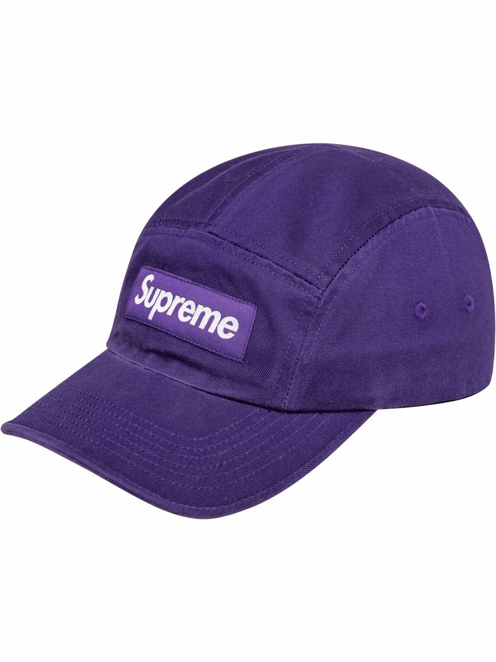 Supreme 褪色效果卡其斜纹布露营帽 - 紫色