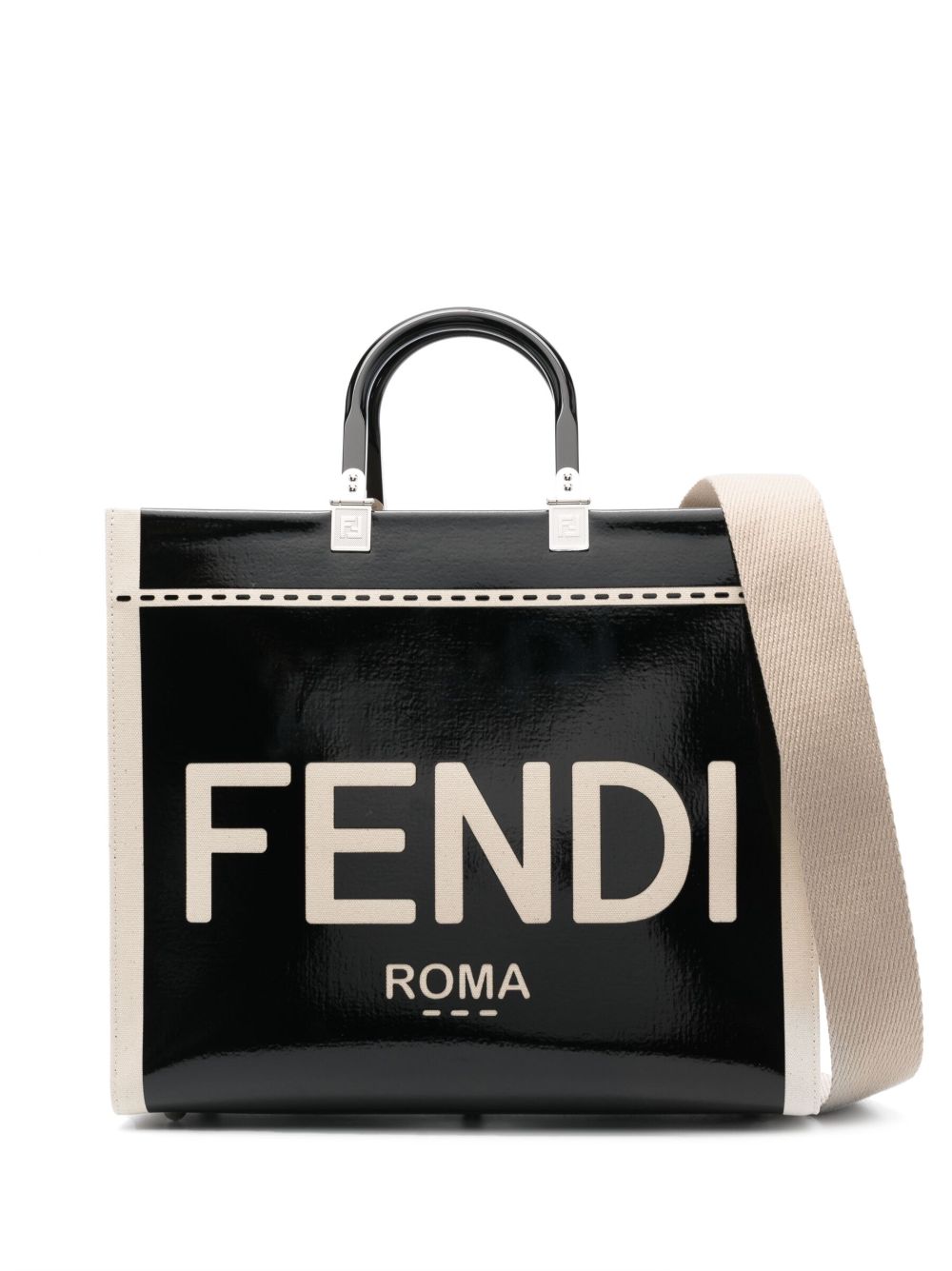 FENDI Sunshine 中号手提包 - 黑色