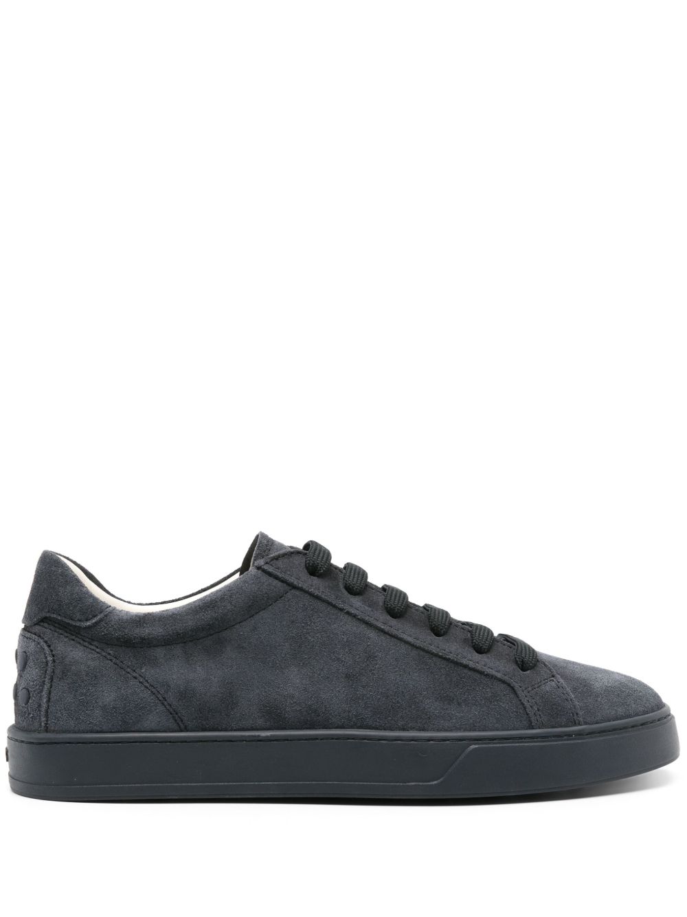 Tod's logo压纹绒面皮运动鞋 - 黑色