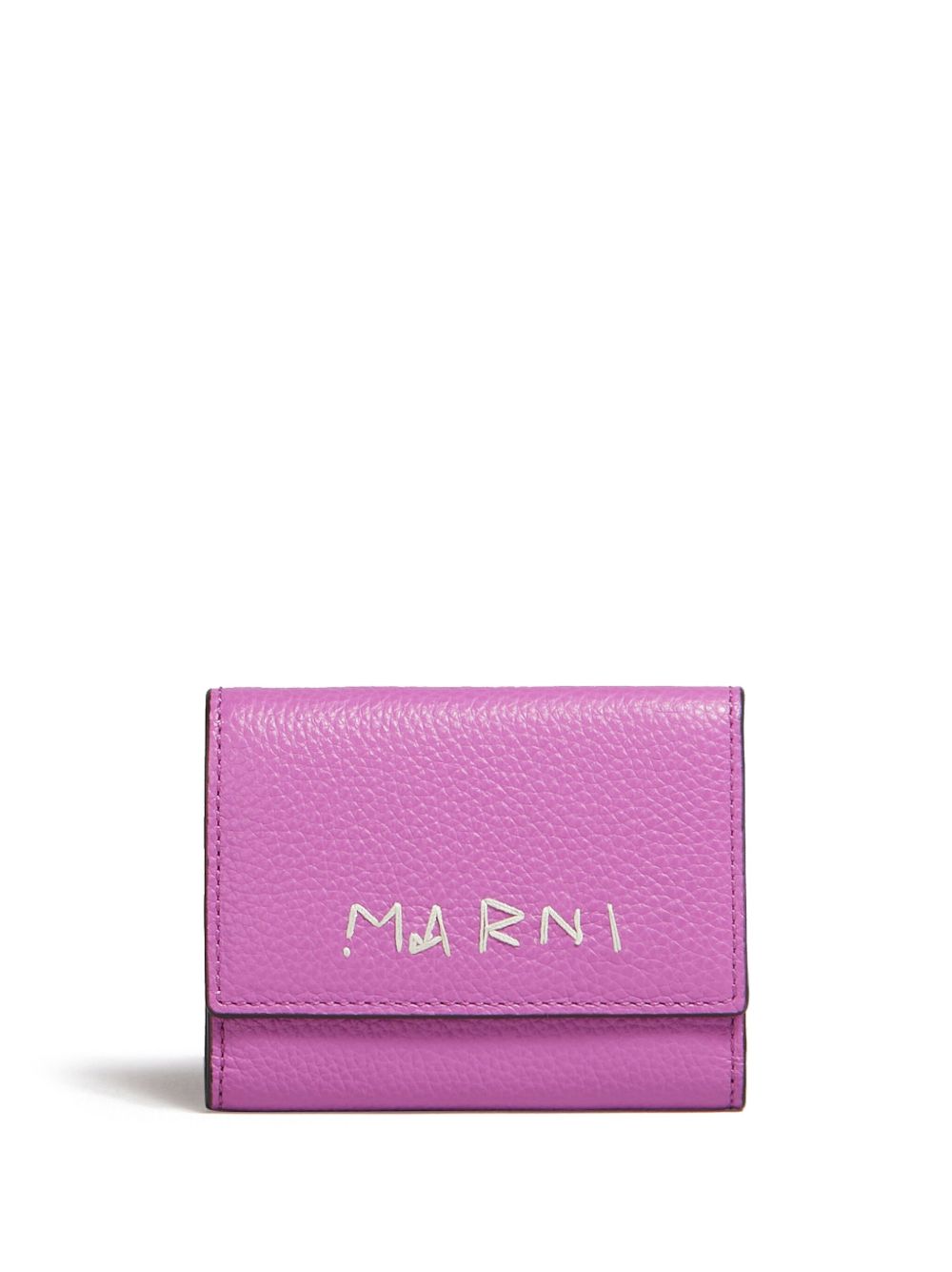 Marni logo刺绣皮质钥匙包 - 粉色