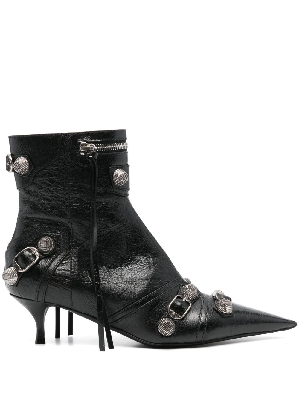 Balenciaga Cagole 中跟皮靴 - 黑色