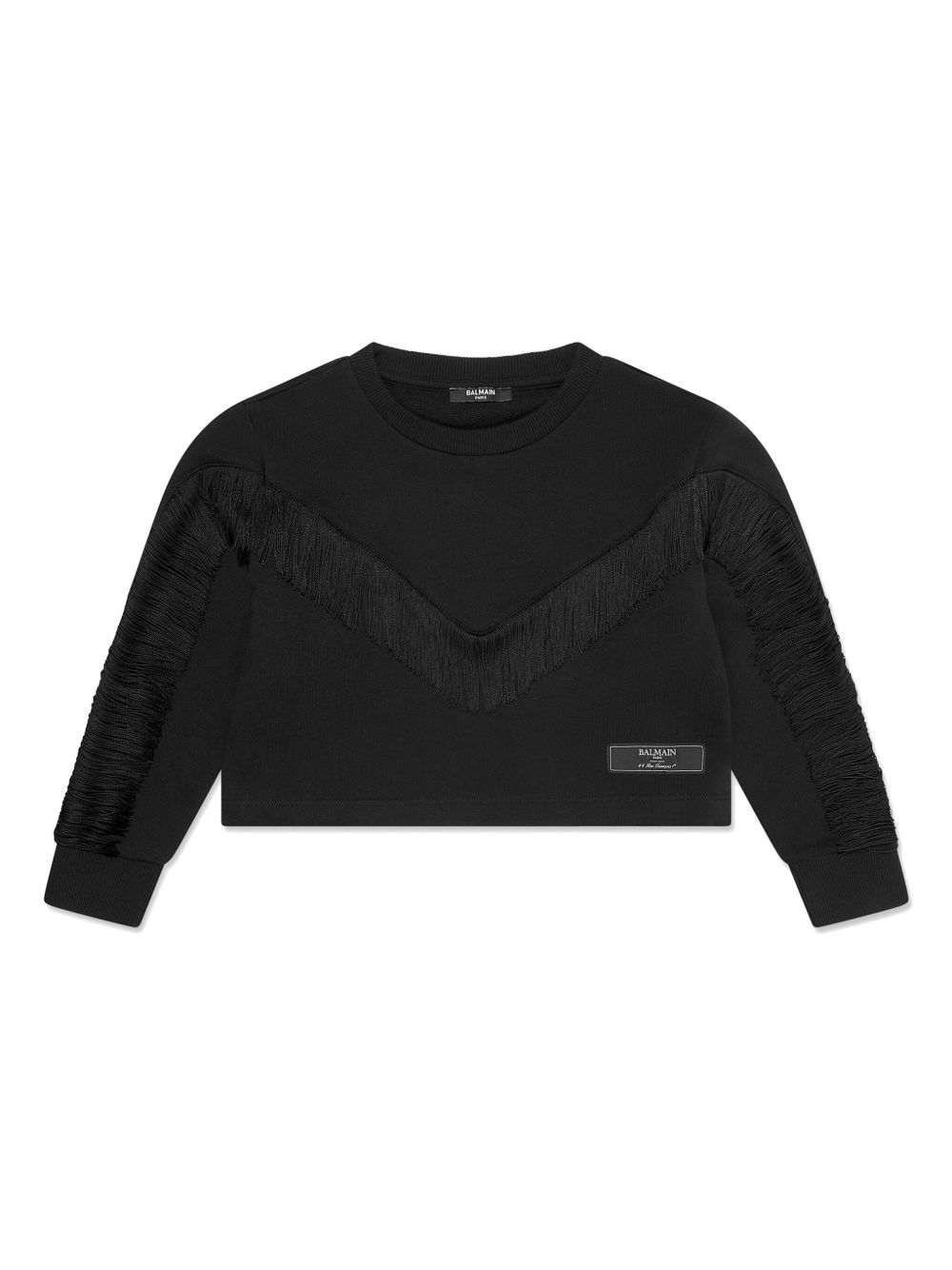 Balmain Kids 流苏细节卫衣 - 黑色